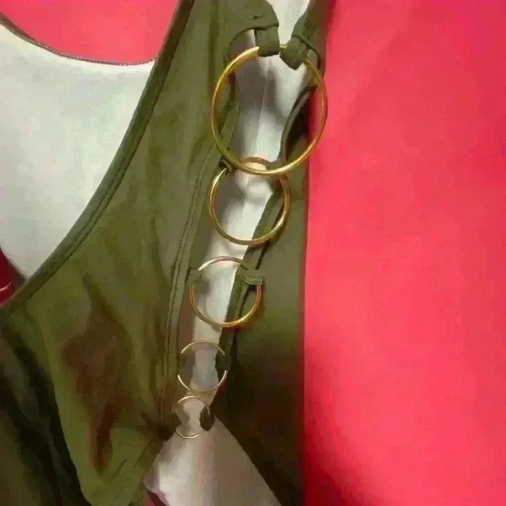 Olive Green One Piece Swimsuit - Picture 2 of 4